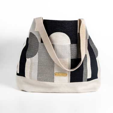 Piculet - GEOMETRİK DESEN OMUZ ÇANTASI/BEJ